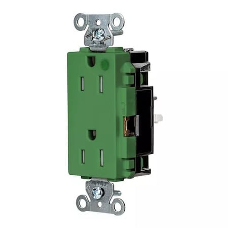 Straight Blade Receptacle, 5-15R, 15 A, 125V AC, 2 Pole, 3 Wire, Surface Mount, Grounded MPN:HBL2172STGNTR