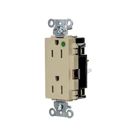 Straight Blade Receptacle, 5-15R, 15 A, 125V AC, 2 Pole, 3 Wire, Surface Mount, Grounded MPN:HBL2172STI