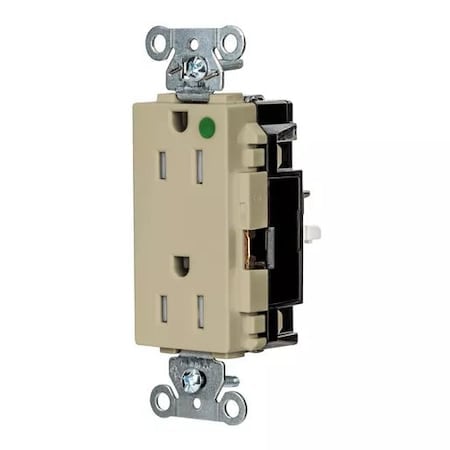 Straight Blade Receptacle, 5-15R, 15 A, 125V AC, 2 Pole, 3 Wire, Surface Mount, Grounded MPN:HBL2172STITR