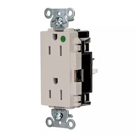 Straight Blade Receptacle, 5-15R, 15 A, 125V AC, 2 Pole, 3 Wire, Surface Mount, Grounded MPN:HBL2172STLA