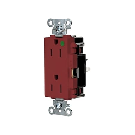 Straight Blade Receptacle, 5-15R, 15 A, 125V AC, 2 Pole, 3 Wire, Surface Mount, Grounded MPN:HBL2172STR