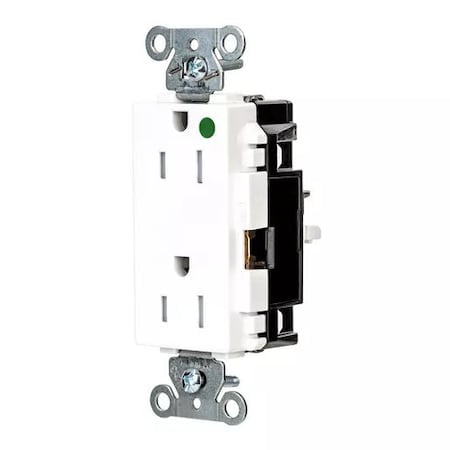 Straight Blade Receptacle, 5-15R, 15 A, 125V AC, 2 Pole, 3 Wire, Surface Mount, Grounded MPN:HBL2172STWTR