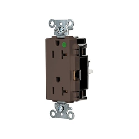 Straight Blade Receptacle, 5-20R, 20 A, 125V AC, 2 Pole, 3 Wire, Surface Mount, Grounded MPN:HBL2182ST