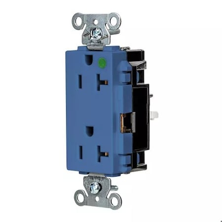 Straight Blade Receptacle, 5-20R, 20 A, 125V AC, 2 Pole, 3 Wire, Surface Mount, Grounded MPN:HBL2182STBL