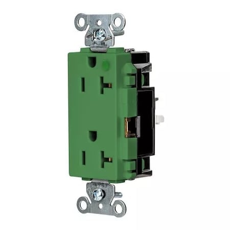 Straight Blade Receptacle, 5-20R, 20 A, 125V AC, 2 Pole, 3 Wire, Surface Mount, Grounded MPN:HBL2182STGN