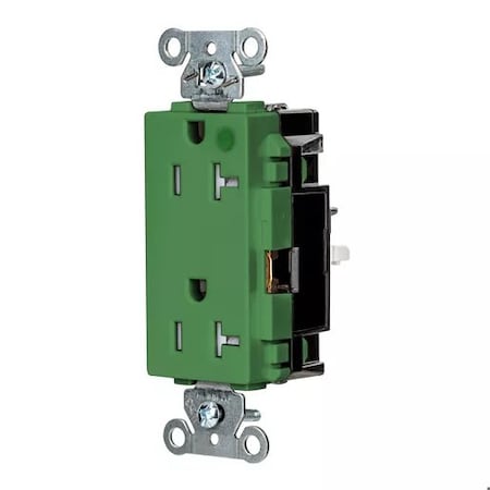 Straight Blade Receptacle, 5-20R, 20 A, 125V AC, 2 Pole, 3 Wire, Surface Mount, Grounded MPN:HBL2182STGNTR