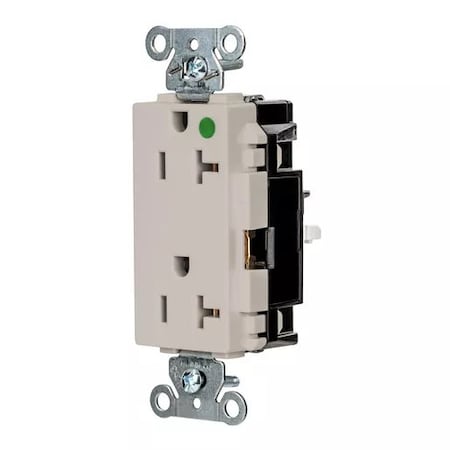 Straight Blade Receptacle, 5-20R, 20 A, 125V AC, 2 Pole, 3 Wire, Surface Mount, Grounded MPN:HBL2182STLA