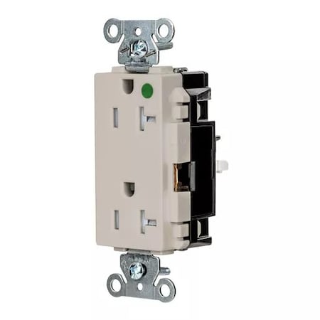 Straight Blade Receptacle, 5-20R, 20 A, 125V AC, 2 Pole, 3 Wire, Surface Mount, Grounded MPN:HBL2182STLATR