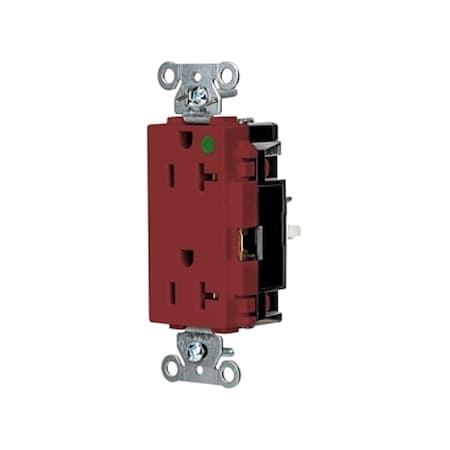 Straight Blade Receptacle, 5-20R, 20 A, 125V AC, 2 Pole, 3 Wire, Surface Mount, Grounded MPN:HBL2182STR