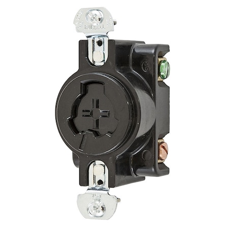 Locking Receptacle, Non-NEMA, 20 A, 125V AC, Single Phase, 2 Pole, Flush Mount, Screw Terminals MPN:HBL23000G