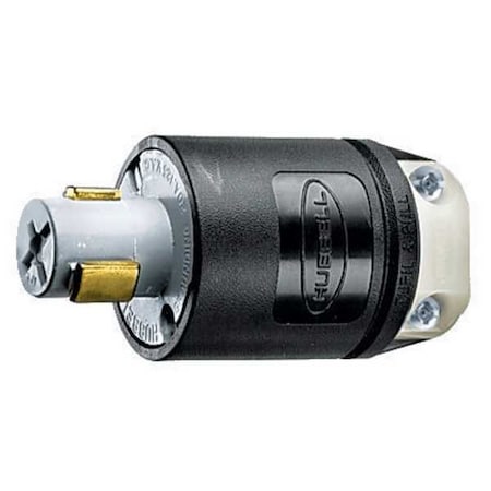 Locking Plug, Non-NEMA, 20 A, 125V AC, Single Phase, 2 Pole, Screw Terminals, Gray MPN:HBL23004HG
