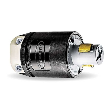 Locking Plug, Non-NEMA, 20 A, 125V AC, Single Phase, 2 Pole, Screw Terminals, Black, White MPN:HBL23014HGB