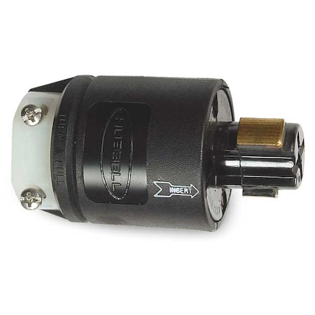 Locking Plug, Non-NEMA, 20 A, 125V AC, Single Phase, 2 Pole, Screw Terminals, Black, White MPN:HBL23035B