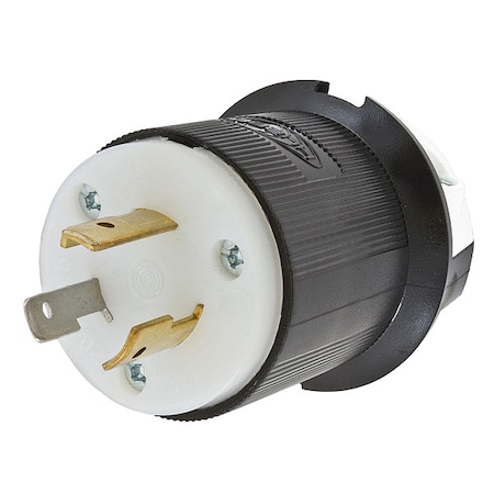 Locking Plug, L5-20P, 20 A, 125V AC, Single Phase, 2 Pole, Screw Terminals, Black, White MPN:HBL2311