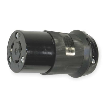 Locking Connector, L5-20R, 20 A, 125V AC, Single Phase, 2 Pole, Screw Terminals, Black MPN:HBL2313BK