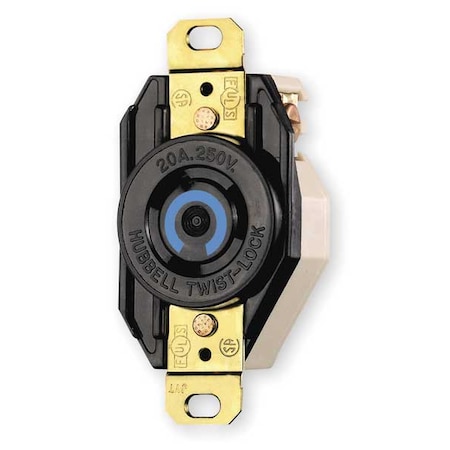 Locking Receptacle, L6-20R, 20 A, 250V AC, Single Phase, 2 Pole, Flush Mount, Screw Terminals MPN:HBL2320