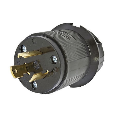 Locking Plug, L6-20P, 20 A, 250V AC, Single Phase, 2 Pole, Screw Terminals, Black MPN:HBL2321BK