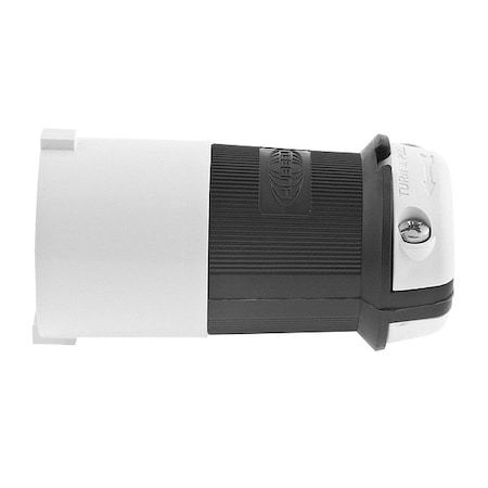 Locking Plug, L6-20P, 20 A, 250V AC, Single Phase, 2 Pole, Screw Terminals, Black, White MPN:HBL2321S