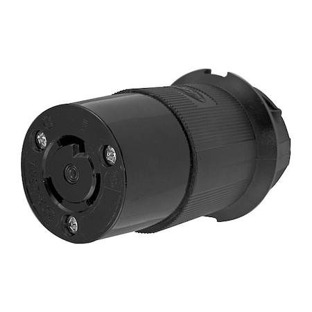 Locking Connector, L6-20R, 20 A, 250V AC, Single Phase, 2 Pole, Screw Terminals, Black MPN:HBL2323BK