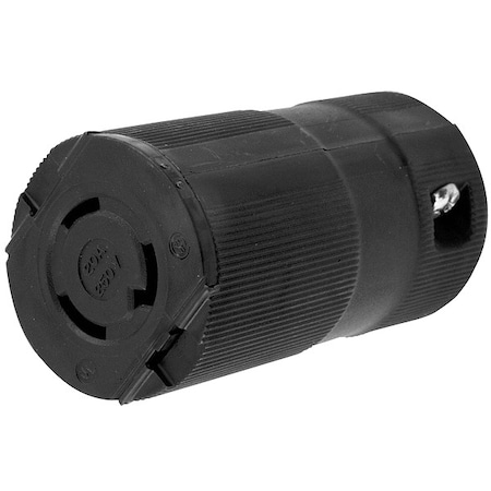 Locking Connector, L6-20R, 20 A, 250V AC, Single Phase, 2 Pole, Screw Terminals, Black MPN:HBL2323VBK