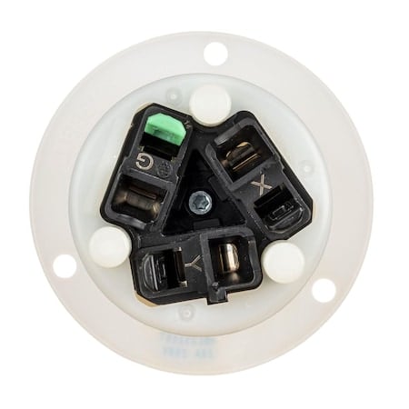 Locking Receptacle, 20 A, 250V AC, Single Phase, 2 Pole, Spring Clamp Terminals, White MPN:HBL2325ST