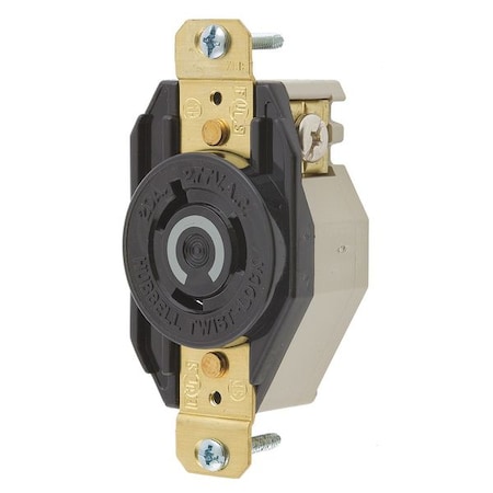 Locking Receptacle, L7-20R, 20 A, 277V AC, Single Phase, 2 Pole, Flush Mount, Screw Terminals MPN:HBL2330