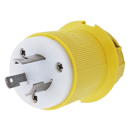 Locking Plug, L5-20P, 20 A, 125V AC, Single Phase, 2 Pole, Screw Terminals, Yellow MPN:HBL23CM11