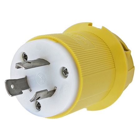 Locking Plug, L6-20P, 20 A, 250V AC, Single Phase, 2 Pole, Screw Terminals, Yellow MPN:HBL23CM21