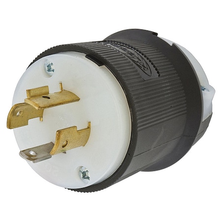 Locking Plug, L14-20P, 20 A, 125/250V AC, Single Phase, 3 Pole, Screw Terminals, Black, White MPN:HBL2411