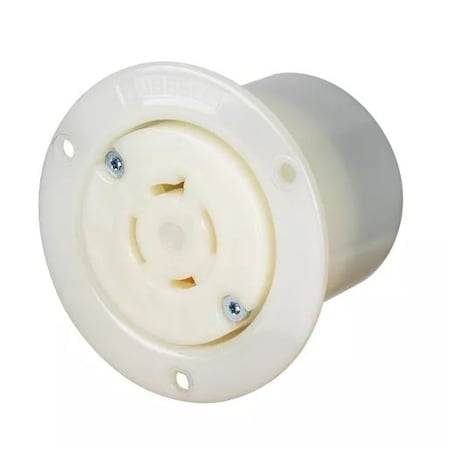 Locking Receptacle, L14-20R, 20 A, 125/250V AC, Single Phase, 3 Pole, Spring Clamp Terminals, White MPN:HBL2416ST
