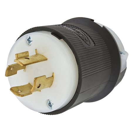 Locking Plug, L15-20P, 20 A, 250V AC, Three Phase, 3 Pole, Screw Terminals, Black, White MPN:HBL2421