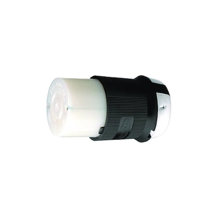 Locking Connector, L15-20R, 20 A, 250V AC, Three Phase, 3 Pole, Screw Terminals, Black, White MPN:HBL2423
