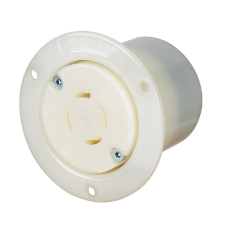 Locking Receptacle, L16-20R, 20 A, 480V AC, Three Phase, 3 Pole, Flush Mount, White MPN:HBL2436ST