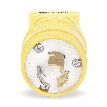 Locking Plug, L5-15P, 15 A, 125V AC, Single Phase, 2 Pole, Screw Terminals, Yellow MPN:HBL2447