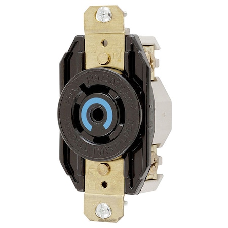 Locking Receptacle, L21-20R, 20 A, 120/208V AC, Three Phase, 4 Pole, Flush Mount, Screw Terminals MPN:HBL2510