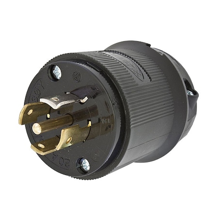 Locking Plug, L21-20P, 20 A, 120/208V AC, Three Phase, 4 Pole, Screw Terminals, Black MPN:HBL2511BK