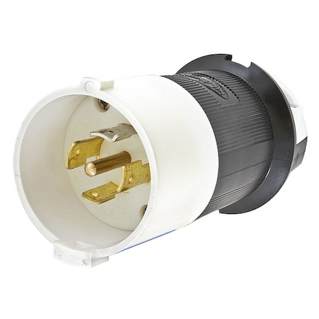 Locking Plug, L21-20P, 20 A, 120/208V AC, Three Phase, 4 Pole, Screw Terminals, Black, White MPN:HBL2511S
