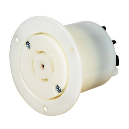 Locking Receptacle, L21-20R, 20 A, 120/208V AC, Three Phase, 4 Pole, Flush Mount, White MPN:HBL2516ST