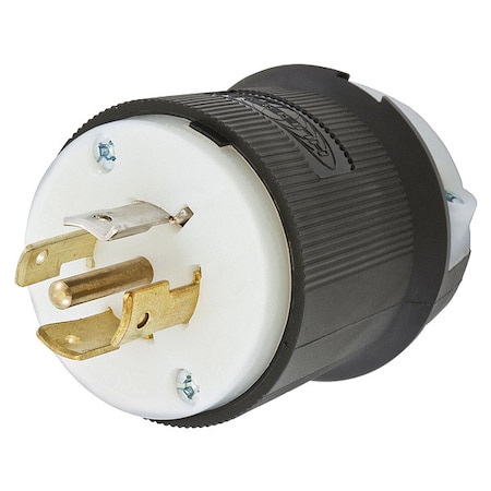 Locking Plug, L22-20P, 20 A, 277/480V AC, Three Phase, 4 Pole, Screw Terminals, Black, White MPN:HBL2521
