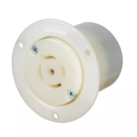 Locking Receptacle, L22-20R, 20 A, 277/480V AC, Three Phase, 4 Pole, Flush Mount, White MPN:HBL2526ST