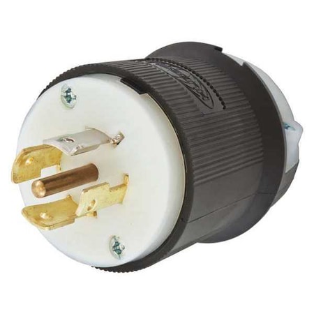 Locking Plug, L23-20P, 20 A, 347/600V AC, Three Phase, 4 Pole, Screw Terminals, Black, White MPN:HBL2531