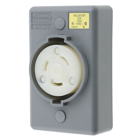 Locking Receptacle, L5-30R, 30 A, 125V AC, Single Phase, 2 Pole, Surface Mount, Screw Terminals MPN:HBL2610SR