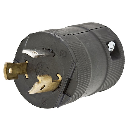 Locking Plug, L5-30P, 30 A, 125V AC, Single Phase, 2 Pole, Screw Terminals, Black MPN:HBL2611VBK