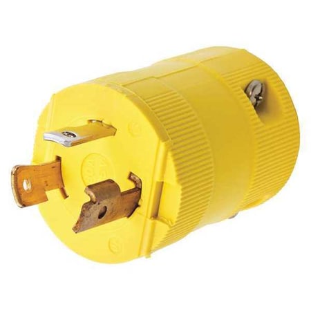Locking Plug, L5-30P, 30 A, 125V AC, Single Phase, 2 Pole, Screw Terminals, Yellow MPN:HBL2611VY