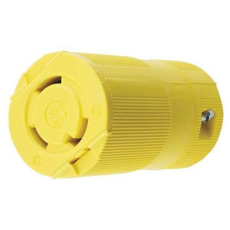 Locking Connector, L5-30R, 30 A, 125V AC, Single Phase, 2 Pole, Screw Terminals, Yellow MPN:HBL2613VY
