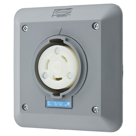 Locking Receptacle, L6-30R, 30 A, 250V AC, Single Phase, 2 Pole, Flush Mount, Screw Terminals MPN:HBL2620SR2