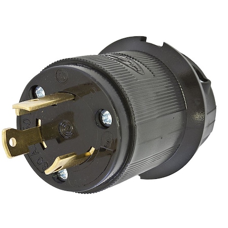 Locking Plug, L6-30P, 30 A, 250V AC, Single Phase, 2 Pole, Screw Terminals, Black MPN:HBL2621BK