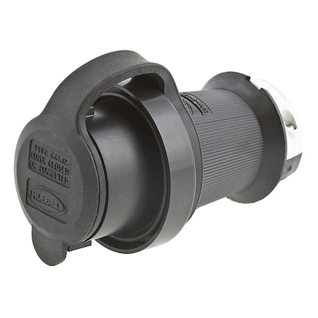 Watertight Locking Plug, L6-30P, 30 A, 250V AC, Single Phase, 2 Pole, Screw Terminals, Black, White MPN:HBL2621SW