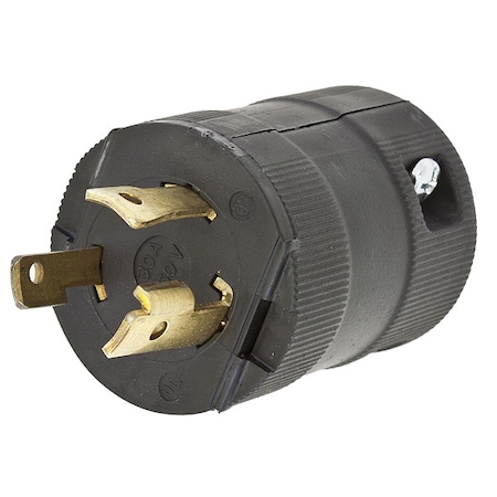 Locking Plug, L6-30P, 30 A, 250V AC, Single Phase, 2 Pole, Screw Terminals, Black MPN:HBL2621VBK