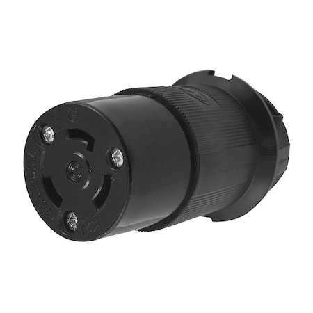Locking Connector, L6-30R, 30 A, 250V AC, Single Phase, 2 Pole, Screw Terminals, Black MPN:HBL2623BK
